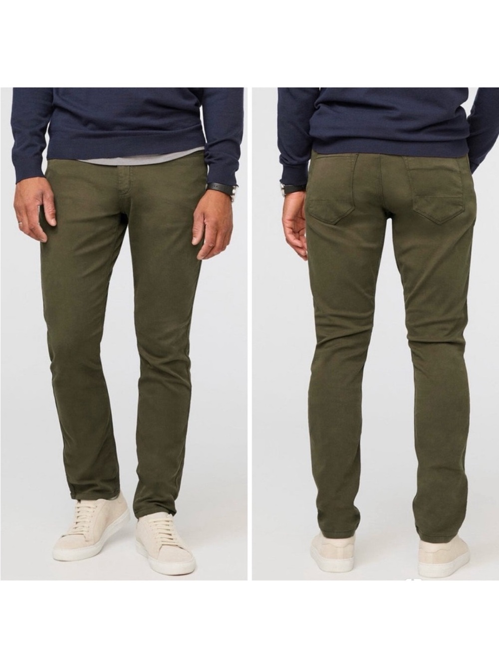 DU/ER No Sweat Men’s N2X Slim Fit Tapered Jeans 32x30 Olive Army Green Outdoor